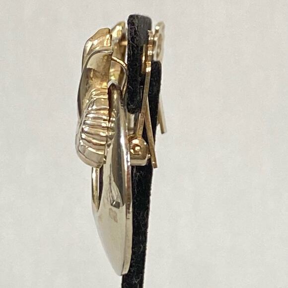 Pineapple Door Knocker Earrings Dangle Drop Silver Tone Metal Clip On - Picture 4 of 9